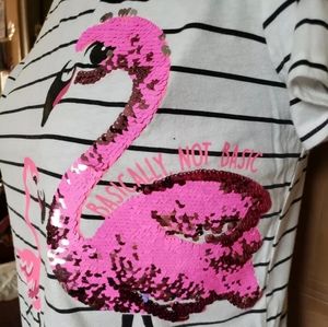 Justice Sequin Flamingo Cold Shoulder 20